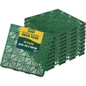 Garden Interlocking Decking Tiles Outdoor – 30x30cm 10 Pack