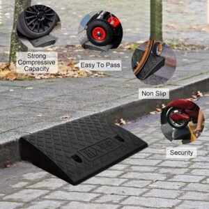 2pcs Portable Heavy Duty Kerb Ramps 50x27x9cm Threshold Ramps for Doorways Wheelchairs