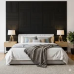 Black Acoustic Wood Panel - Slat Wall Panel - Soundproof Felt Backing Acoustic - 60cm x 60cm (Pack of 4)