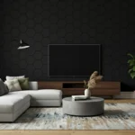 Wooden Hexagon Wall Panel Pack Of x4 - Black