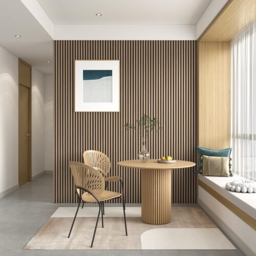 Acoustic Wall Panel 240cm x 60cm | Real Wood Veneer Walnut Soundproofing