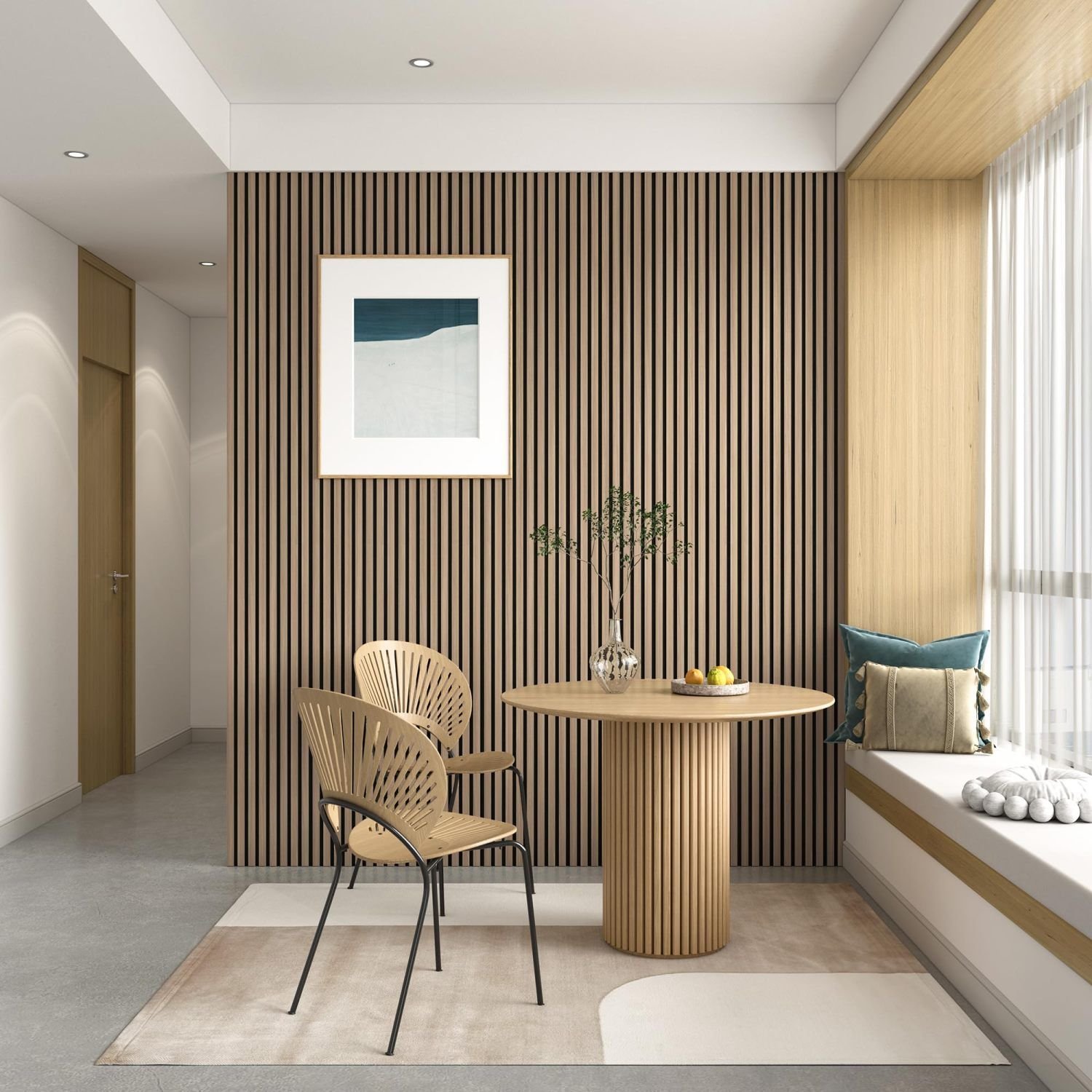 Acoustic Wall Panel 240cm x 60cm | Real Wood Veneer Walnut Soundproofing