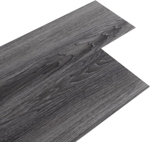 Dark Grey Wood Grain Self-adhesive Luxury PVC Floor Flooring Plank 5.02m² 36 Tiles